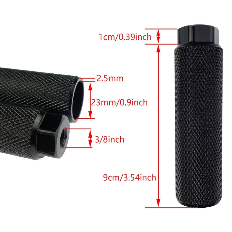 Zelerdo 4 Pairs Aluminum Alloy Bike Pegs for Mountain Bike Cycling Rear Stunt Pegs Fit 3/8 inch Axles (Black Blue Red Green, 100x28 mm) - BeesActive Australia