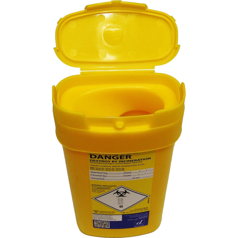 Qualicare Sharps Safe Needle Syringe Insulin Disposal Surgery Waste Bin Box - 0.6 Litre, Twin Pack - BeesActive Australia