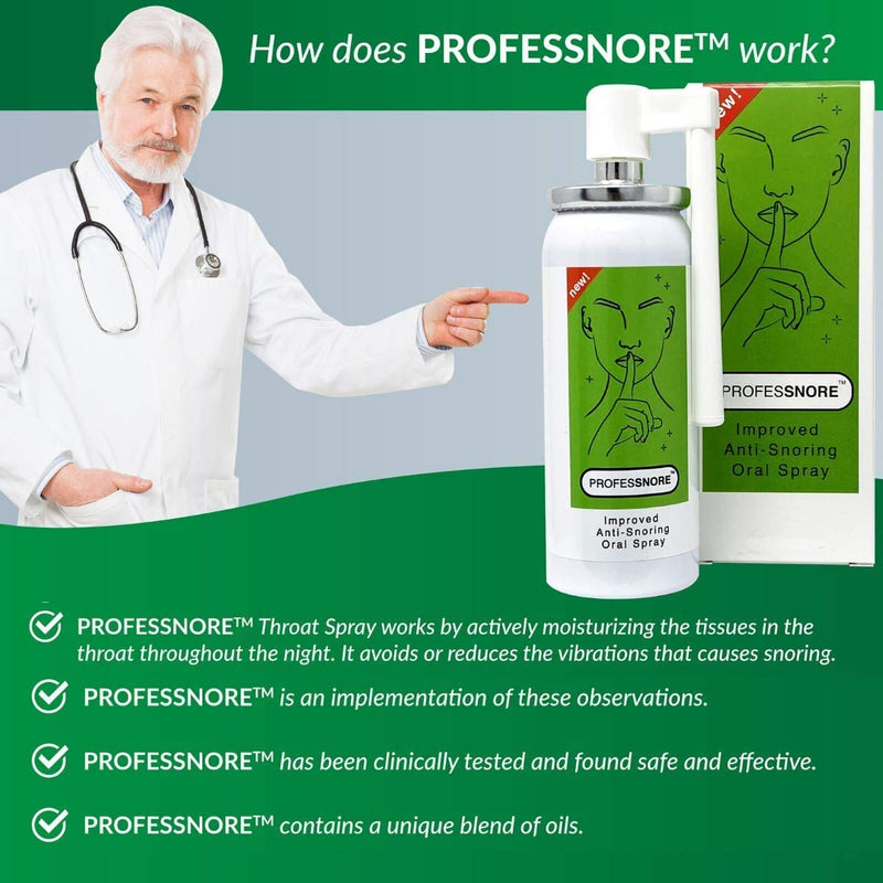 Snore Solutions Anti Snoring Stop Relief Spray ProfesSnore (1.69 Fl Oz (Pack of 1)) 50 ml (Pack of 1) - BeesActive Australia