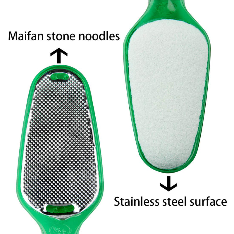 Foot Scrubber File, 2 in 1 Pumice Stone Callus Remover for Feet, Stainless Steel Foot Callus Remover(2 Pack) green - BeesActive Australia
