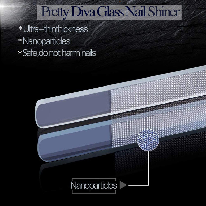 Nano Glass Nail File, 4 Crystal Nail Buffers Polisher for Natural Nails Tempered Glass Shiner & 1 Triangle Cuticle Nail Pusher Peeler Scraper, 5 Packs Manicure Tools Kit Crystal 5Pcs - BeesActive Australia