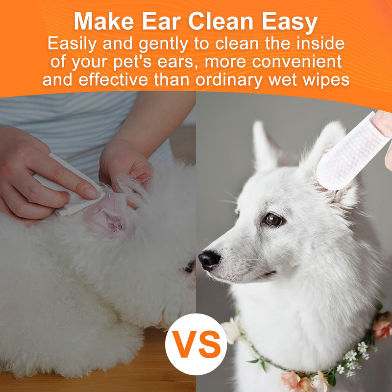 Dog Ear Wipes, Dog Ear Cleaner Finger Wipes for Dogs and Cats, 100 Counts Pet Ear Wipes, Soft & Easy Otic Cleaning Pads, Remove Wax, Dirt & Stop Smelly, Itchy, Non-Irritating - BeesActive Australia