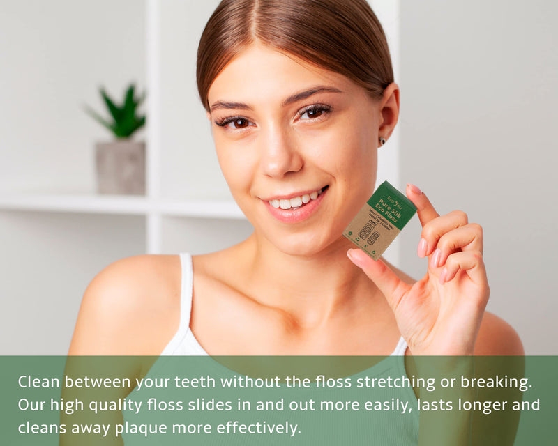 EcoYou Natural Silk Dental Floss | Refillable Metal Container & 2 Refills | Mint & Candelilla Wax | Organic, Biodegradable - BeesActive Australia