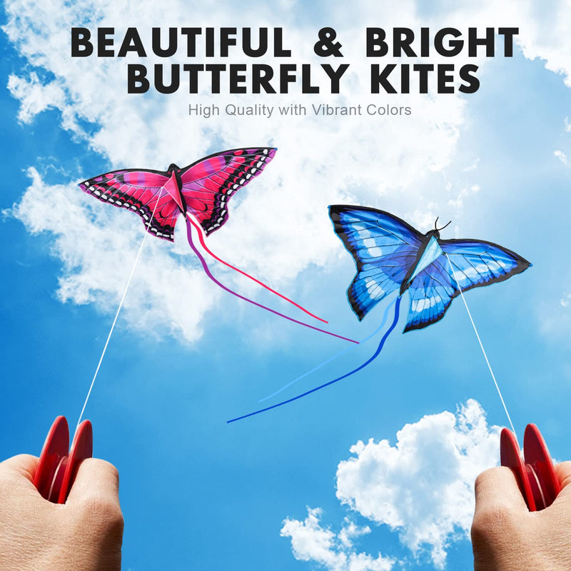 TOY Life Butterfly Kite for Kids Easy to Fly Large Kids Kite - Kites for Kids and Adults Easy to Fly Big Beach Kites for Kids Age 4-8-12 Idea Gift for Children Outdoor Game Activities Beach Trip 2 Pack - BeesActive Australia