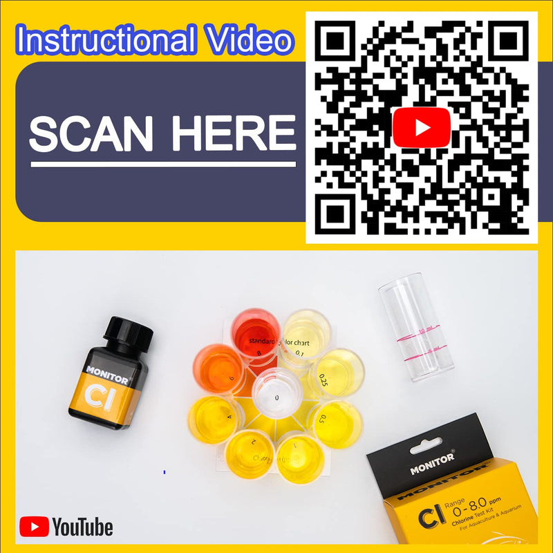 Monitor Chlorine Test KIT (250 Tests) - Monitor Aquarium and aquaculture Water Quality - BeesActive Australia