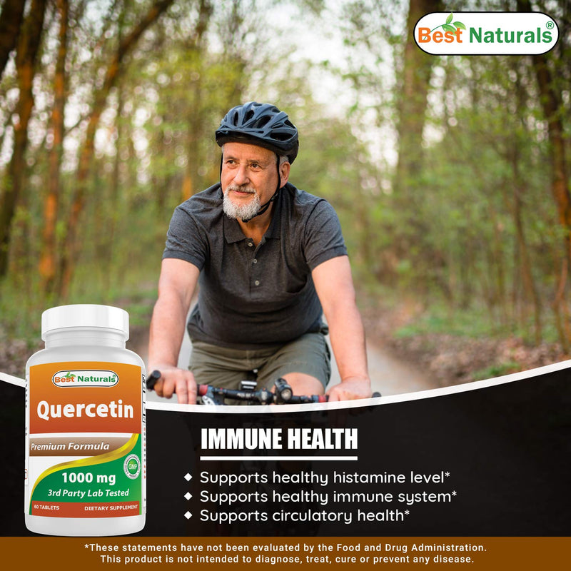 Best Naturals Quercetin 1000 mg Tablet - Immune Health - 60 Count (60 Count (Pack of 1)) 60 Count (Pack of 1) - BeesActive Australia