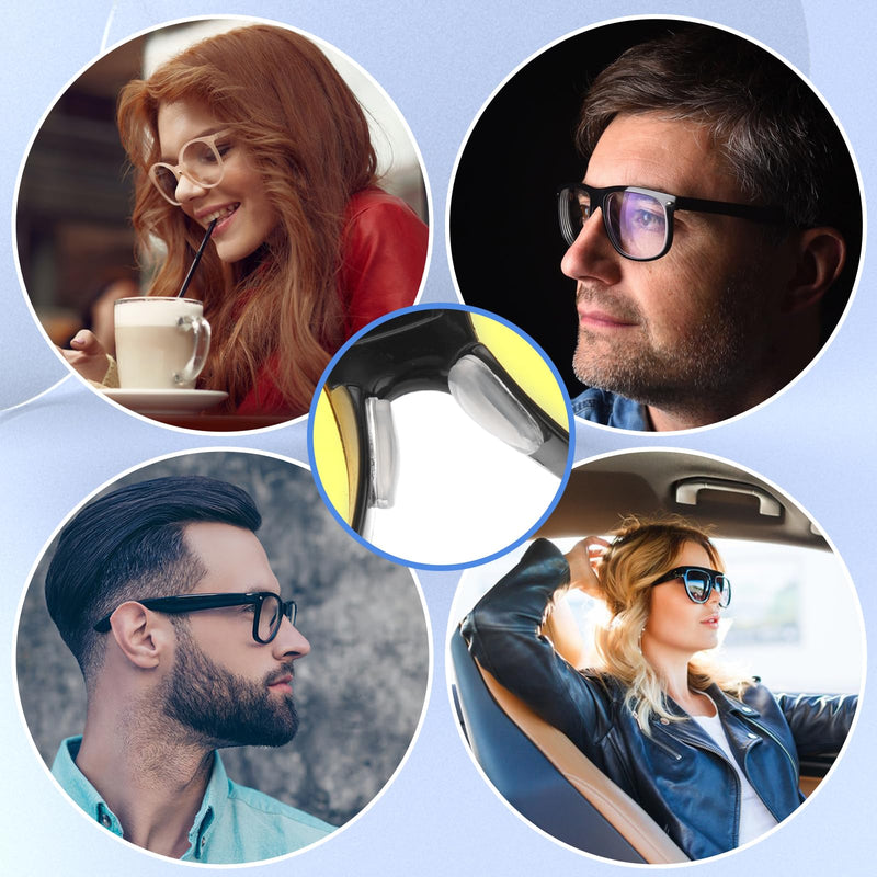 Bewudy 10 Pairs Eyeglass Nose Pads for Glasses, 3mm Adhesive Eyeglasses Nose Grips with Airbag, Soft Silicone Nosepads for Eyeglasses Sunglasses Reading Glasses (Transparent) Transparent - BeesActive Australia