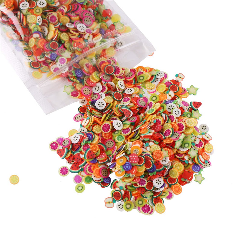 DIYASY Mini 1/4 Inch 2300pc 3D Nail Slice Fruit Face Decorations Christmas Slime Making Supply for Sticking to Slime and Nail Art 1 Bag - BeesActive Australia