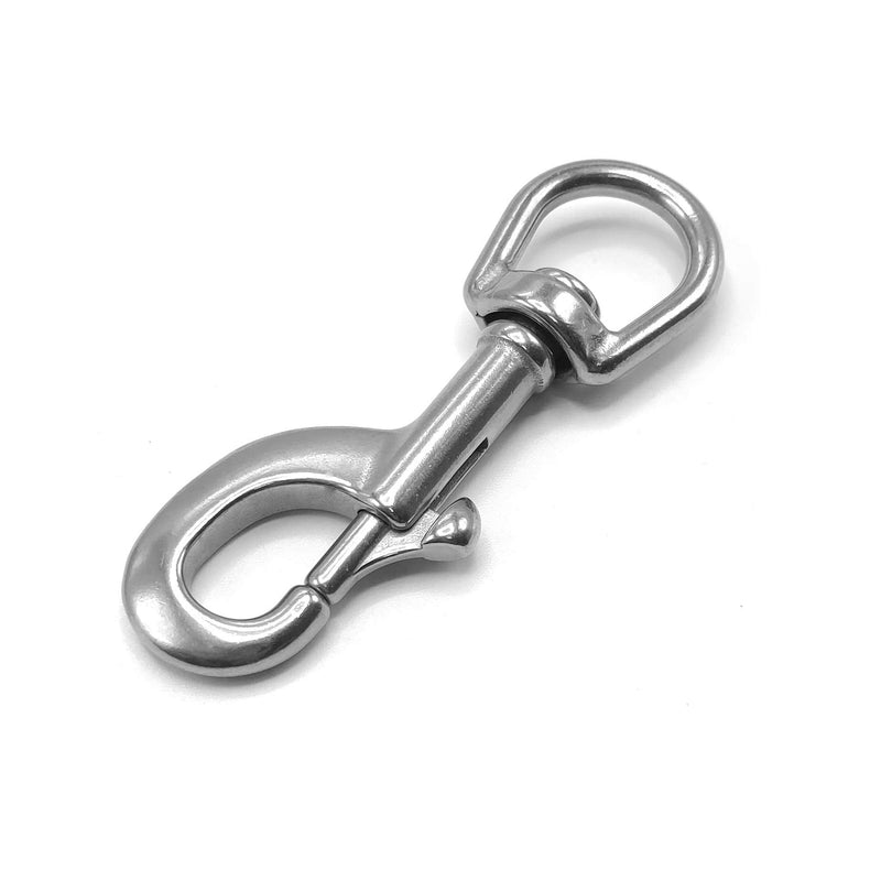 Amadget 2 Pcs 316 Stainless Steel Swivel Eye Bolt Snap Hooks Boat Marine Grade Single Ended Trigger Chain Clip for Diving, Pet Leash, Camera Strap, Keychain, Hammock(3.6 Inch Silver) - BeesActive Australia