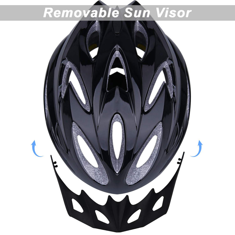 Shinmax Adult Bike Helmet,Bicycle Helmet with Removable Visor.Climbing Specialized Road Helmet Adjustable Lightweight Ultralight Cycling Helmet for Men Women Safety Protection SM-T99 Black - BeesActive Australia