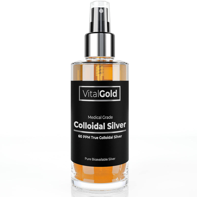True Colloidal Silver 60 PPM - Free from Ionic Silver - 100ml Glass Bottle with Atomiser Spray Cap - BeesActive Australia