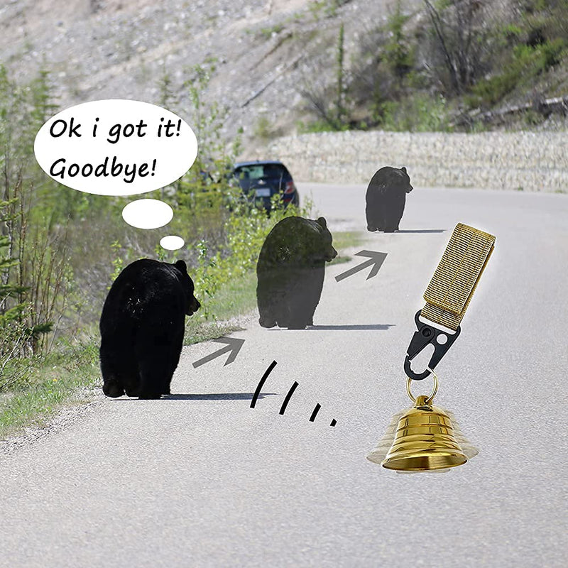 kcrygogo Solid Brass 2" Loud Bear Bell for Hikers,with Silencer and Emergency Whistle for Survival, Hiking, Biking, Fishing, Climbing - BeesActive Australia