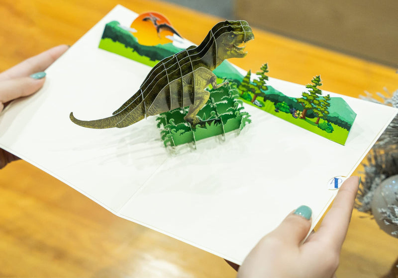 Rykamia Dinosaur Pop Up Card, Blank Dinosaur Card for All Occasions, Dinosaur Birthday Pop Up Card, Dinosaur Thank You Card, Jungle Card for Kids, Dinosaur Card for Grandson, Preschool Birthday Card - BeesActive Australia