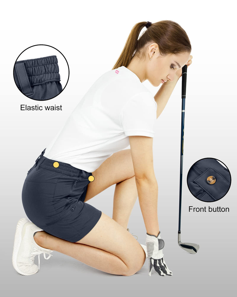 33,000ft Women's Golf Shorts 5" Quick Dry Stretch Hiking Cargo Shorts with Pockets Gray 14 - BeesActive Australia