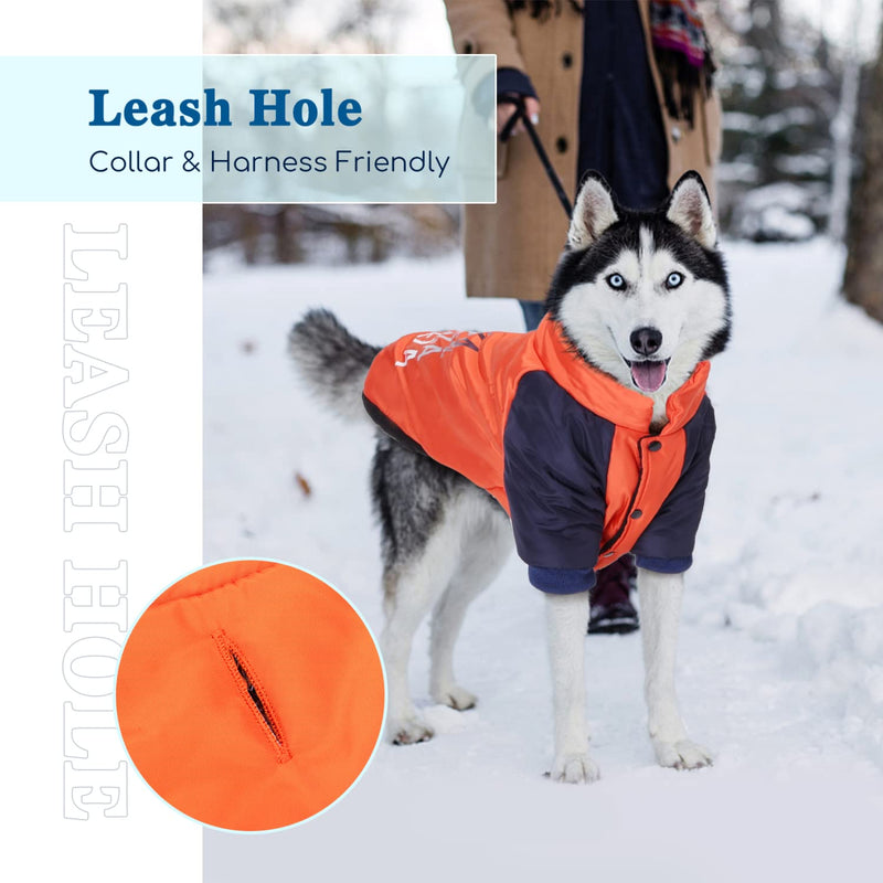 Dog Coat, Nobleza Thick Warm Fleece Waterproof & Windproof Dog Winter Jacket with Leash Hole, Logo Print Fashion Personality Outdoor Dog Cold Weather Coats for Cold, Wet, Windy and Snowy Weather Usage X-Large - BeesActive Australia