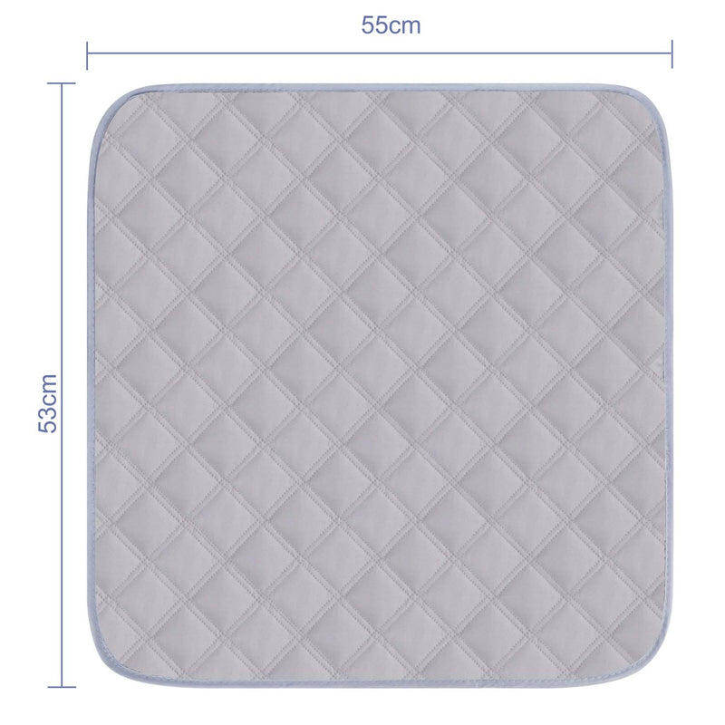 Large Absorbent Washable Incontinence Chair Seat Protector Pad Chair Sheet Waterproof Washable Seat Pads Incontinence Chair Absorbent Pads Nonslip Pet Underpads for Adult Children Baby Pet Mat,55x53cm Grey - BeesActive Australia