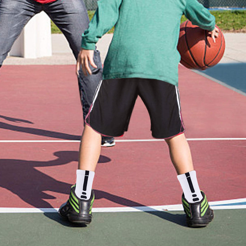 JHM Kids Athletic Sport Sockcs Team Basketball Soccer Crew Socks For Ages 4 to 16 4 Pairs Color#1 12-16 Years - BeesActive Australia