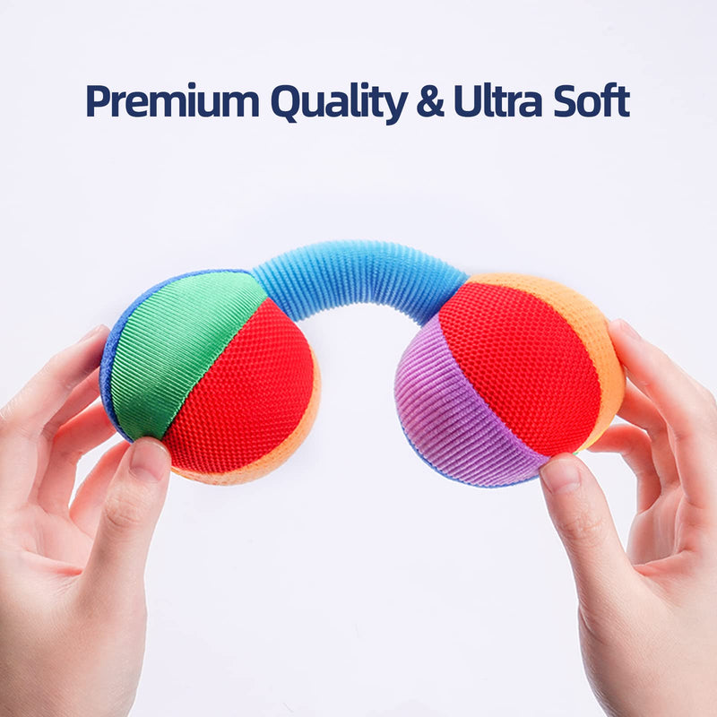 Jollybaby Baby Rattle Dumb-Bell Toys, Plush Stuffer Soft Fabric Sensory Hand Barbell for Kids & Children, Pretended Home Gym Exercise Fitness Sport Toy Gift(Black&White) Black&White - BeesActive Australia