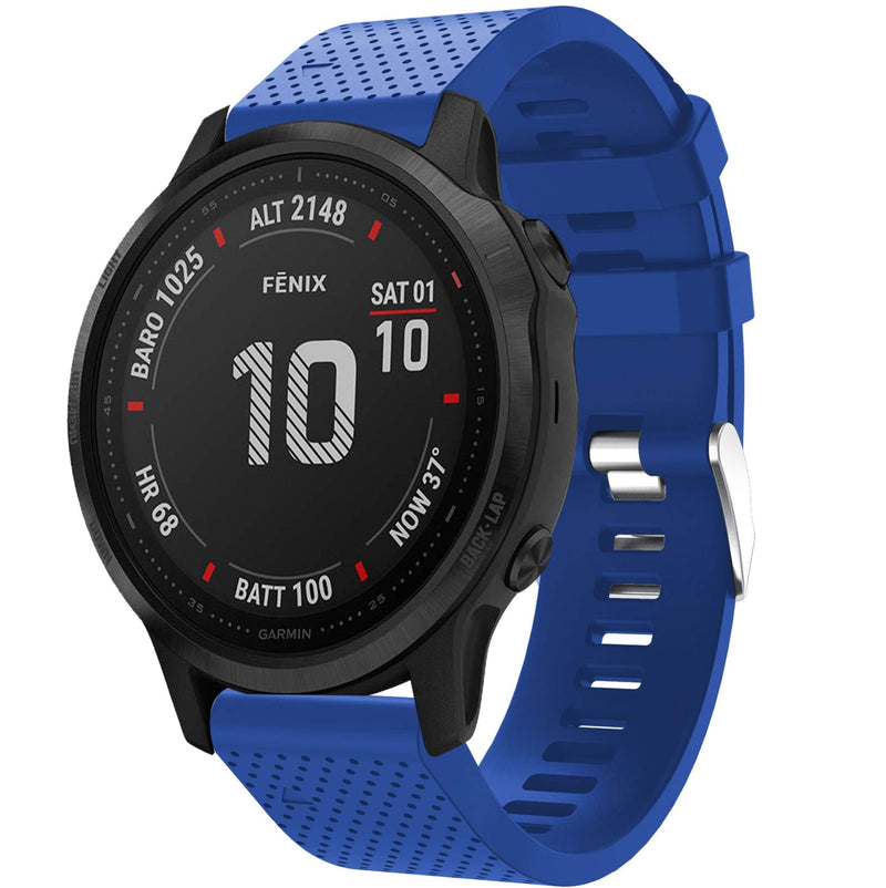 Silicone Bands Compatible with Garmin Fenix 5S/5S Plus/6S/6S Pro/D2 Delta S, Soft Breathable Non-slip Pinhole Rubber Replacement Watch Strap for Fenix 6S/5S Smartwatch Accessories for Women Men Blue Green - BeesActive Australia