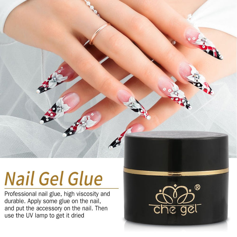 Nail Art Glue,Rhinestone Glue Gel Nail Art Nail Glue Gel Adhesive Resin Gem Jewelry Diamond Gel Nail Polish Clear Decoration Shine Finish and Long Lasting Soak Off LED Gel Base Top Coat Glossy - BeesActive Australia