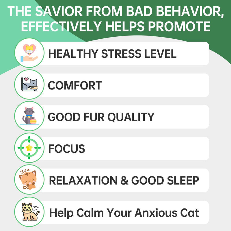 Healpark Cat Calming Treats for Anxiety and Stress - Storm Anxiety, Сomposure, Grooming, Separation, Travel, Sleep - Calming Aid for Cats with Melatonin, L-Theanine, Vitamin B1, Chamomile - 120 Chews - BeesActive Australia
