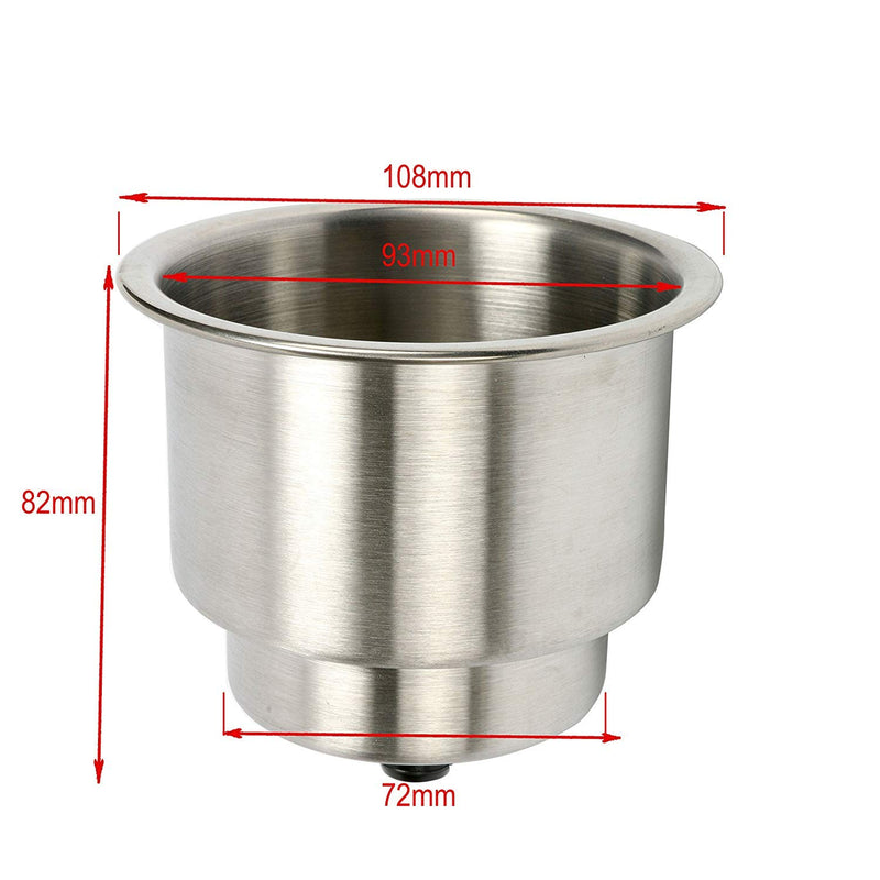 [AUSTRALIA] - Amarine Made 2pcs Stainless Steel Cup Drink Holder with Drain Marine Boat Rv Camper 