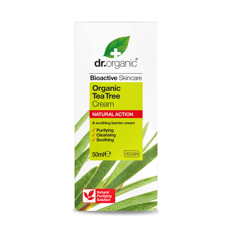 Dr Organic, Organic Tea Tree Purifying Cream , Natural , Vegan , Cruelty Free , Paraben & SLS Free , 50ml - BeesActive Australia