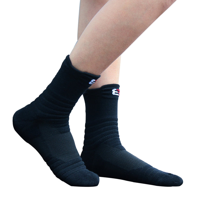 [AUSTRALIA] - Belisy Mens Athletic Compression Crew Ankle Quarter Socks 6 Packs For Basketball & Running Black/ White/ Grey Medium 