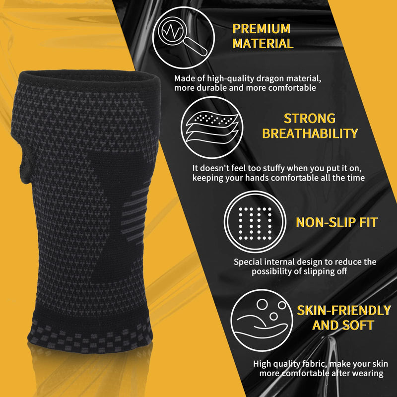 2pcs Copper Compression Hand and Wrist Sleeves Brace, Wrist Support Sleeve for Men & Women, Left/Right Palm Hand Support for Improve Circulation, Hand Instability, Relieve hand & Wrist Discomfort (M) - BeesActive Australia