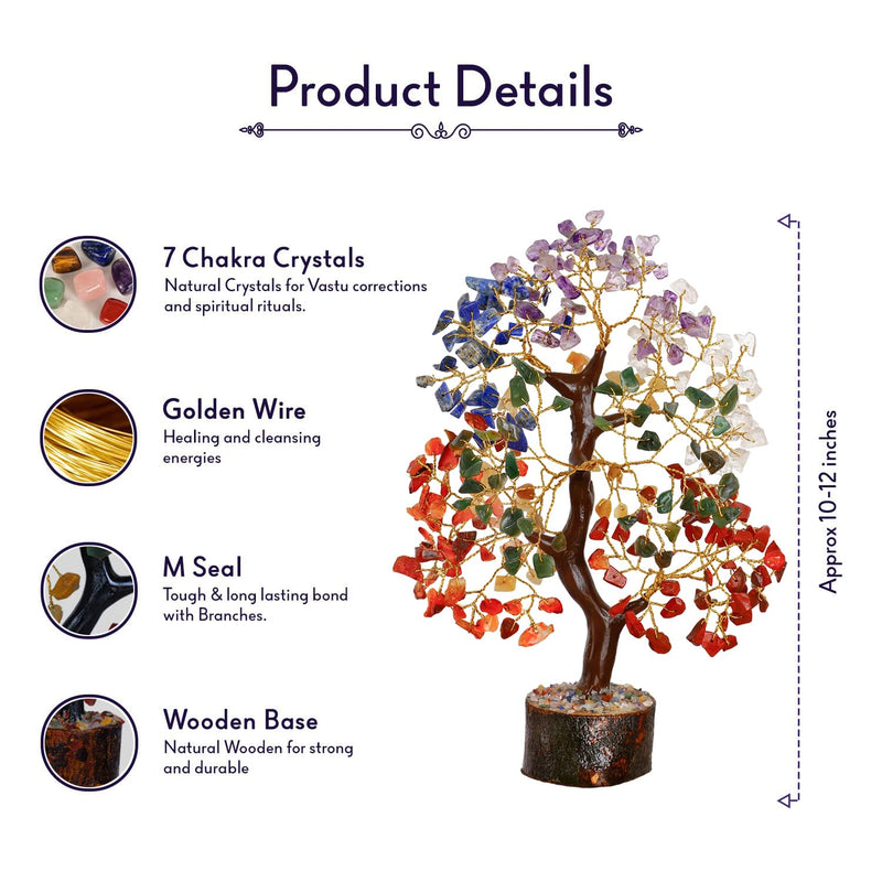 ABHISUBYA Seven Chakra Crystal Tree - Crystal Gifts - Chakra Tree - Gemstone Tree - Crystal Tree of Life - Bonsai Tree - Meditation Accessories - House Warming Gifts New Home - Feng Shui - Money Tree Seven Chakra Tree of Life - BeesActive Australia