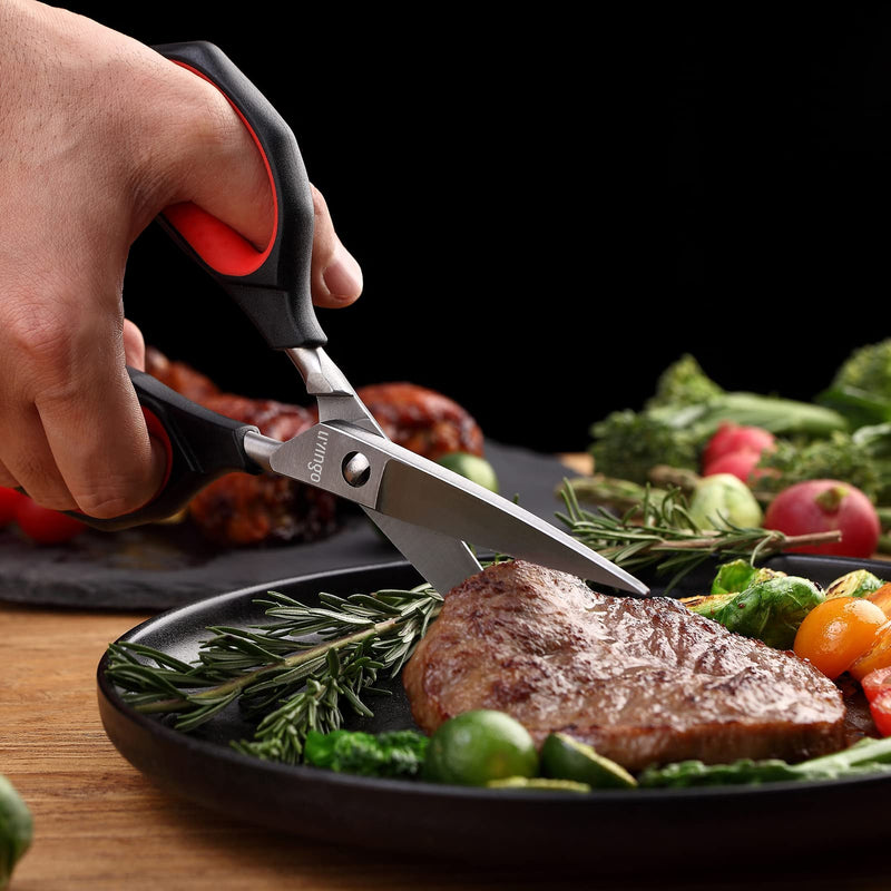 LIVINGO Kitchen Shears Heavy Duty: Cooking Scissors Dishwasher Safe Come Apart Sharp Forged Stainless Steel Blade Utility Food All Purpose for Cutting Poultry Chicken Meat Bones Vegetable, 8.5 inches - BeesActive Australia