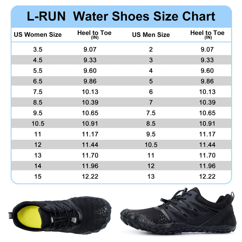 L-RUN Athletic Hiking Water Shoes Mens Womens Barefoot Aqua Swim Walking Shoes 7.5 Women/6 Men A_blue - BeesActive Australia