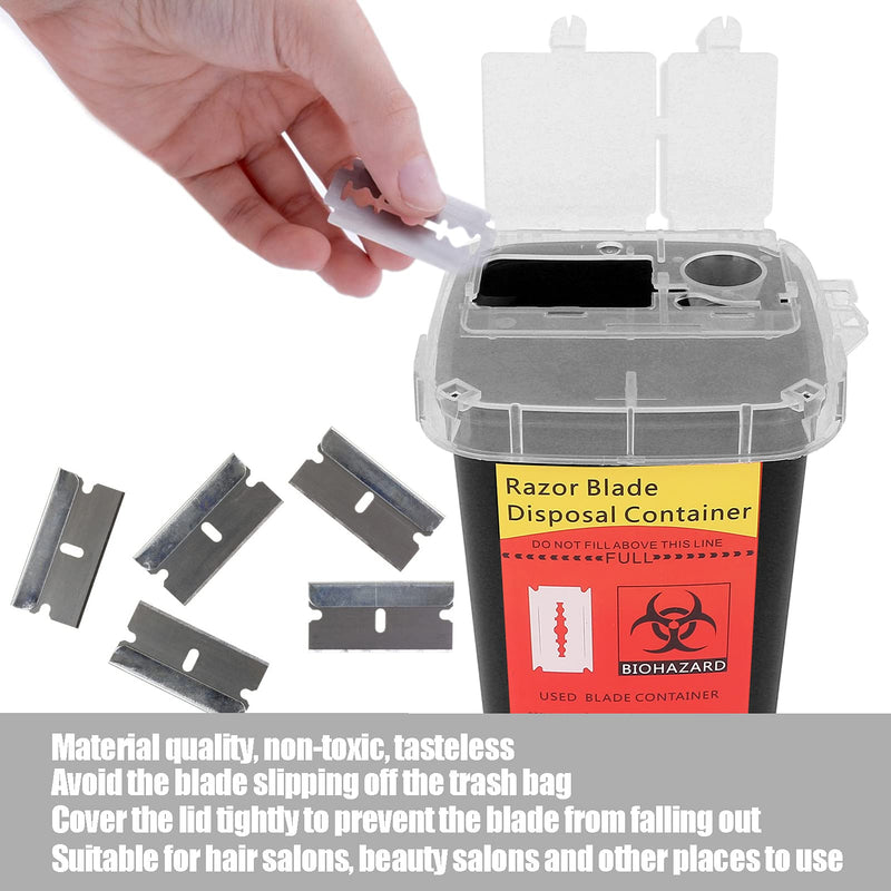 Razors Blades Disposal Case,Plastic Large Capacity Trash Storage Box Portable Sharps Container for Home(Black) Black - BeesActive Australia