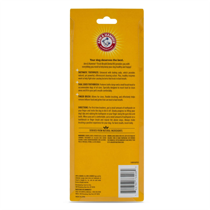 Arm and Hammer Fresh Breath Dental Kit for Pets - Pet Toothbrush and Pet Toothpaste with Baking Soda - Oral Care Dental Kit for Cat and Dog Teeth Cleaning - Toothbrushing Kit for Pets Dogs - Chicken Flavor 1 Pack - BeesActive Australia