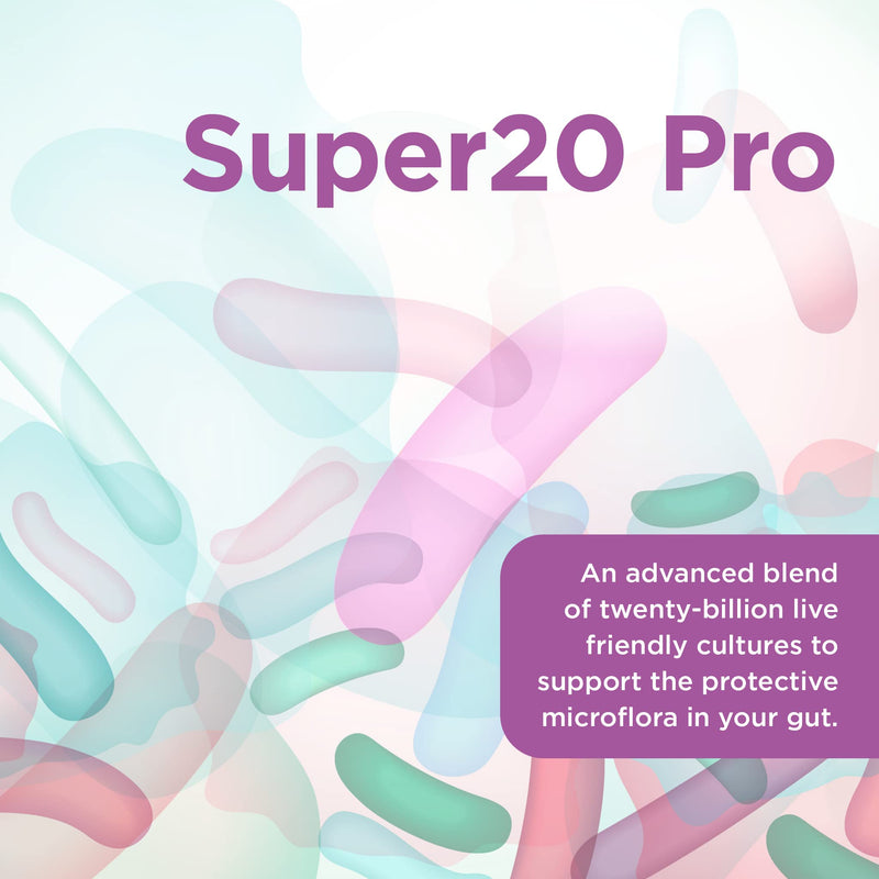 Healthspan Super20 Probiotic (60 Capsules) | Blend of 20 Billion Live Cultures from Five Strains | Promotes Friendly Gut Bacteria for Gut Health | Long Shelf Life and Lactose Free | Vegan 60 Count (Pack of 1) - BeesActive Australia