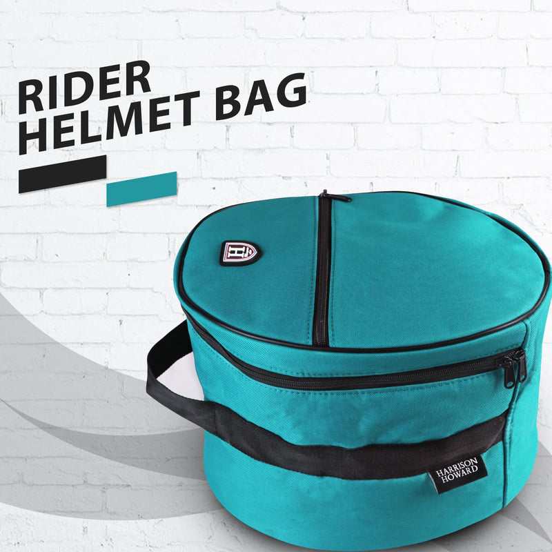 Harrison Howard Equestrian Motorcycle Riding Waterproof Helmet Bag Helmet Case Storage Carring Bag Dark Teal - BeesActive Australia