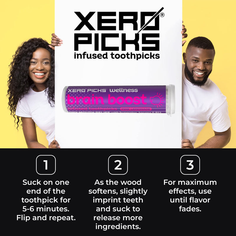 Xero Picks Infused Flavored Toothpicks for Long-Lasting Fresh Breath, Wellness & Dry Mouth Prevention (Pink Lemonade, 3 Pack) Pink Lemonade - BeesActive Australia
