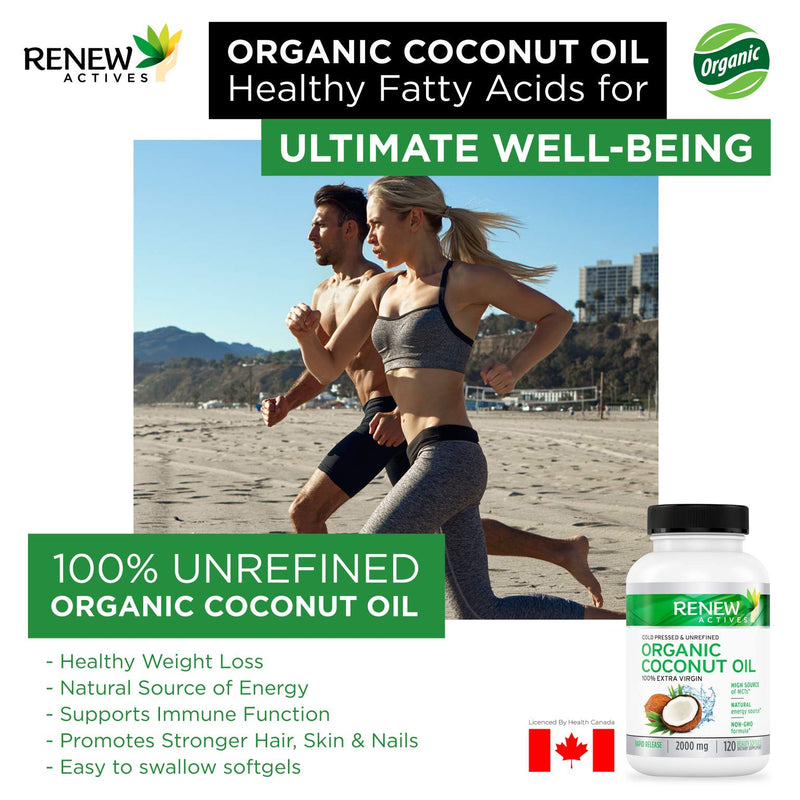 Coconut Oil Capsules for Hair Growth, Radiant Skin & Natural Weight Loss - Unrefined Coconut Oil Rich in MCFA and MCT - 2 Month Supply! - BeesActive Australia