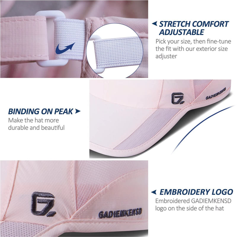 GADIEMKENSD Outdoor Running Hat Unstructured Sports Cap Quick Dry Mesh for Adults Pink 7-7 1/2 - BeesActive Australia