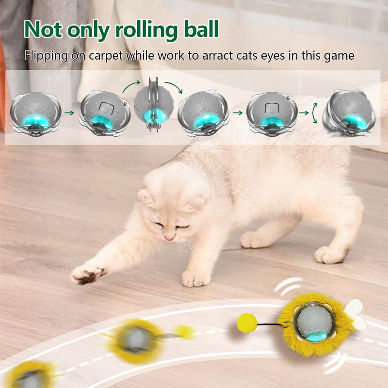 AUKL Interactive Cat Toys Ball Super Drive Electric Cat Toy Automatic Rolling Robotic Car Motion Activate Robot - BeesActive Australia