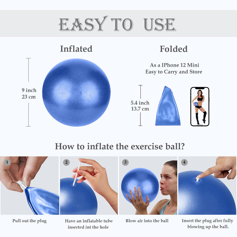 Small Pilates Ball, Therapy Ball, Mini Workout Ball, Core Ball, 9 Inch Small Exercise Ball, Mini Bender Ball, Pilates, Yoga, Workout, Bender, Core Training and Physical Therapy, Improves Balance - BeesActive Australia