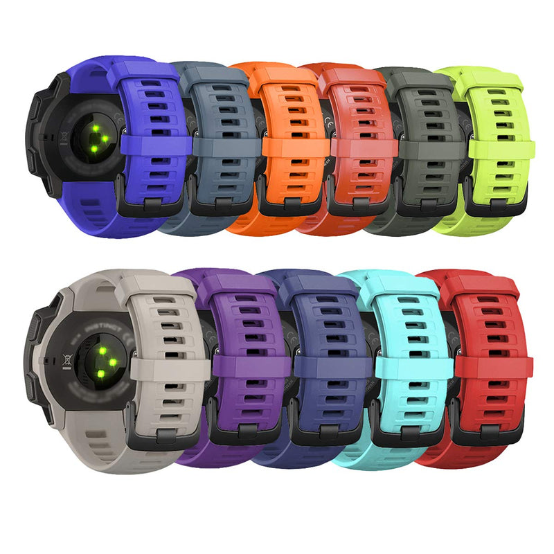KHZBS Compatible Instinct Bands Soft Silicone Sport Strap Replacement for Garmin Instinct Smart Wristband Belt Tools blue - BeesActive Australia