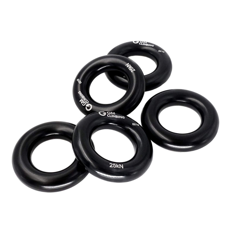 GM CLIMBING Rappel Ring 25kN for Rock Climbing Arborist Rescue Slackline Hammock Pack 1. Small-Black Pack of 2 - BeesActive Australia