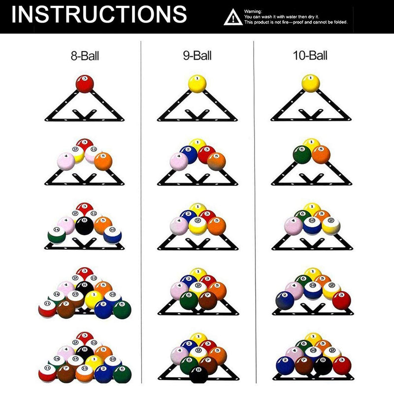 TIHOOD 6PCS Magic Ball Rack Holder Sheet Billiards Triangle Cue Accessories for Magic Ball Rack 8, 9, and 10 Ball Combo Pack and Snooker - BeesActive Australia