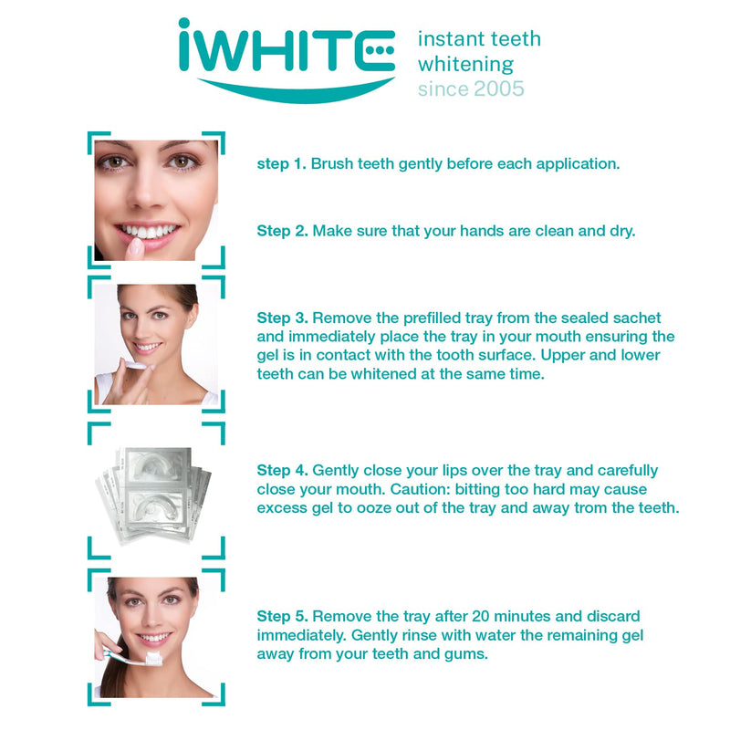 iWhite Classic Teeth Whitening Kit 10 Prefilled Trays - Infused with 100% Natural Baking Soda for an Instant Bright White Smile - BeesActive Australia