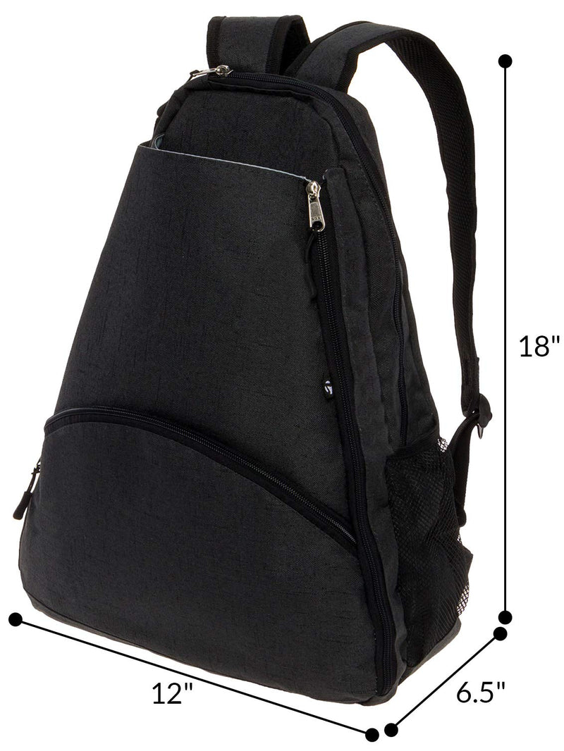 LISH Men's Court Advantage Tennis Backpack - Racket Holder Sport Bag for Tennis, Racquetball, Squash Black - BeesActive Australia