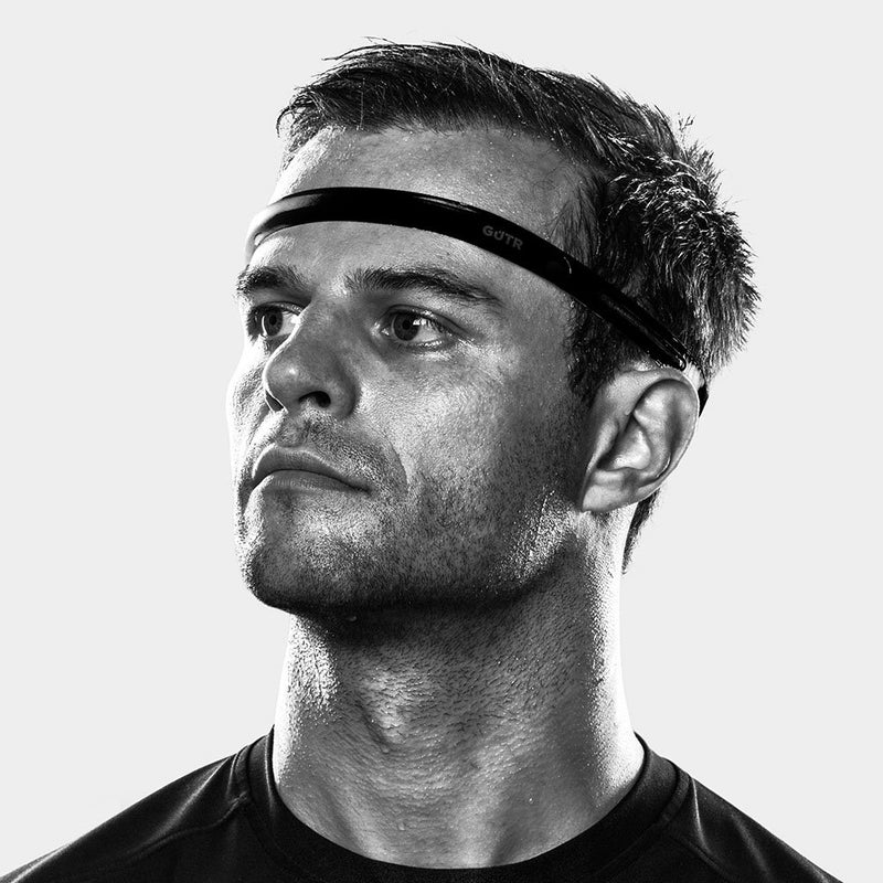 [AUSTRALIA] - GUTR Performance Sweatband, Channels Sweat Away From Eyes, Universal Fit With Elastic Strap - FLEX One Size Black 