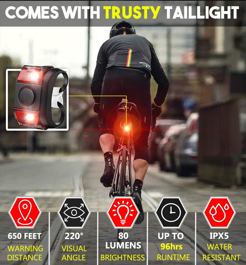 BLITZU Gator 320 USB Rechargeable Bike Light Set Super Bright Front Headlight and Back LED Rear Bicycle Light for Kids Adults Men Women Road Cycling Safety Flashlight Easy to Install - BeesActive Australia
