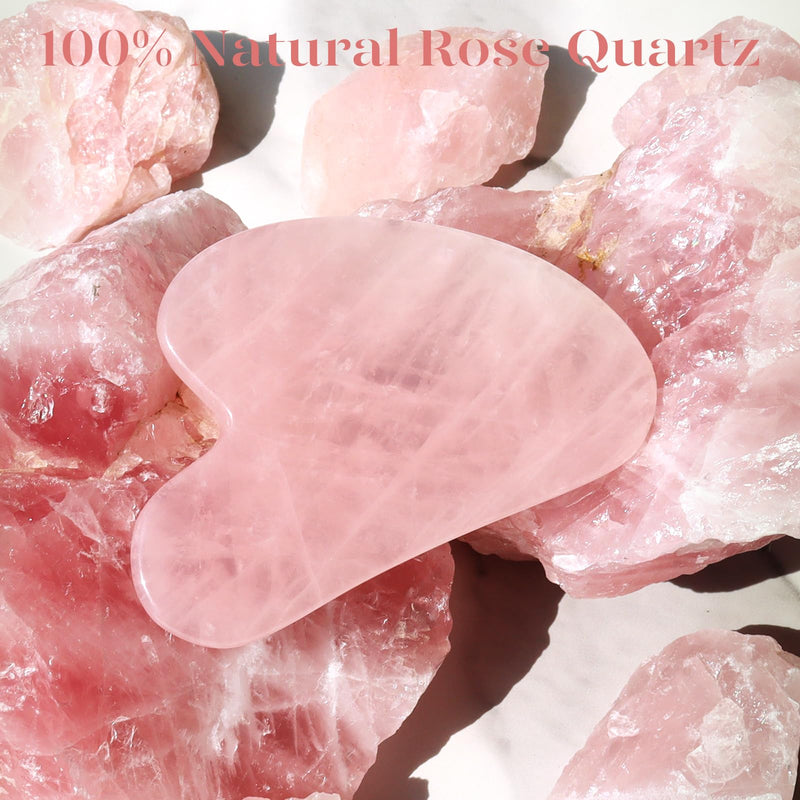 BAIMEI Gua Sha Facial Tool for Self Care, Guasha Tool for Face and Body Treatment, Made of Rose Quartz, Relieve Tensions and Reduce Puffiness - BeesActive Australia