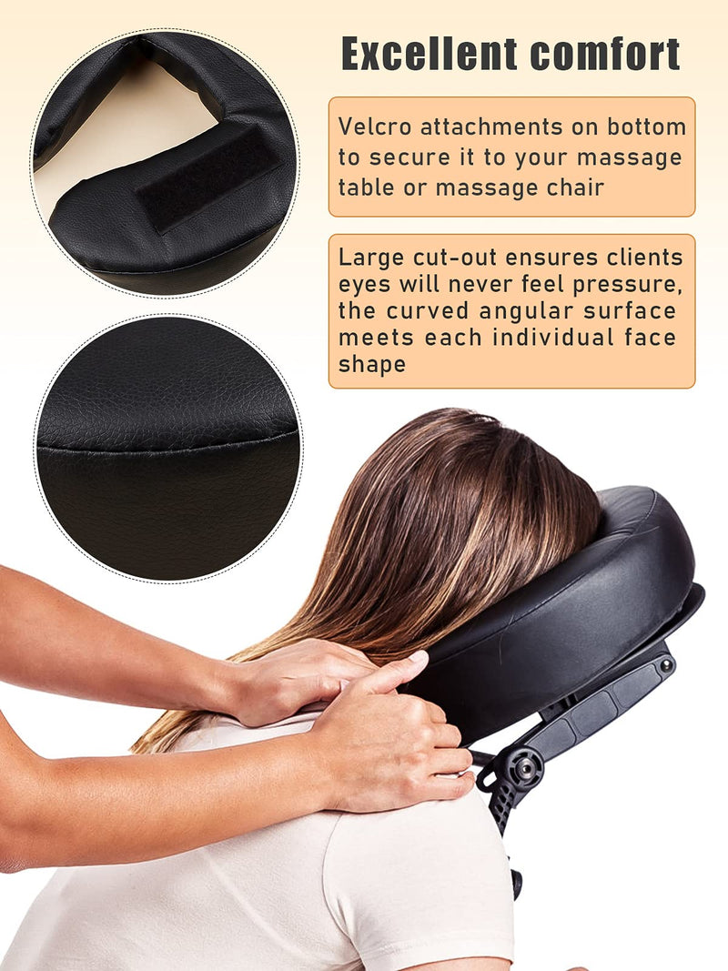 Kalolary Massage Bed Headrest Face Down Face Cushion Face Pillow Adjustable Massage Table Face Cradle Rest Cushion (Black) Black - BeesActive Australia